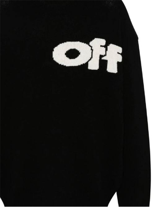 Black/cream white wool knit OFF WHITE | OMHE198F24KNI001100A